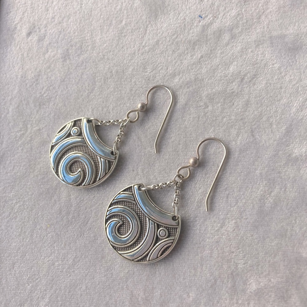 Brighton silver tone dangle French wire earring